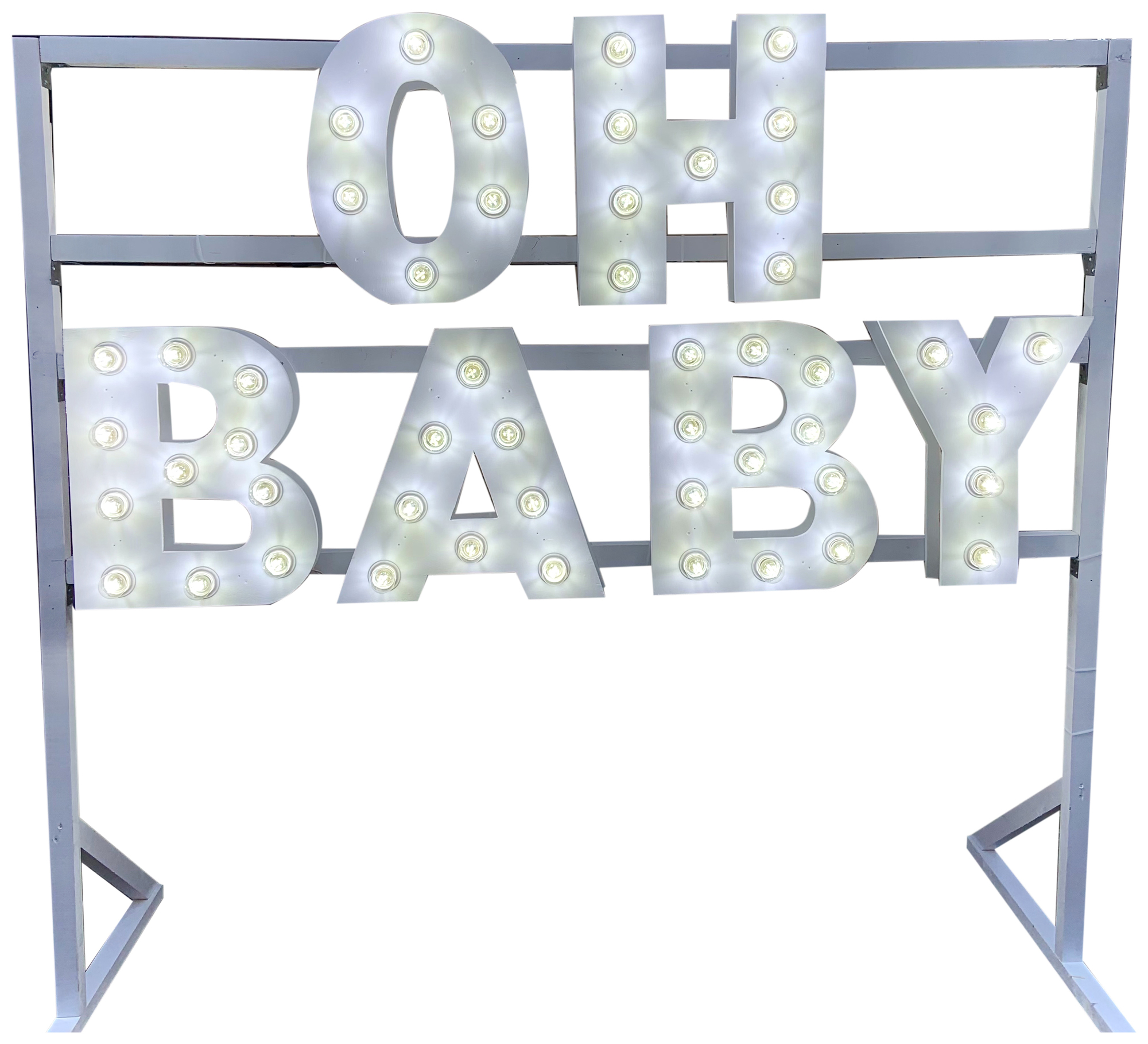 Буквы OH BABY белые с лампами