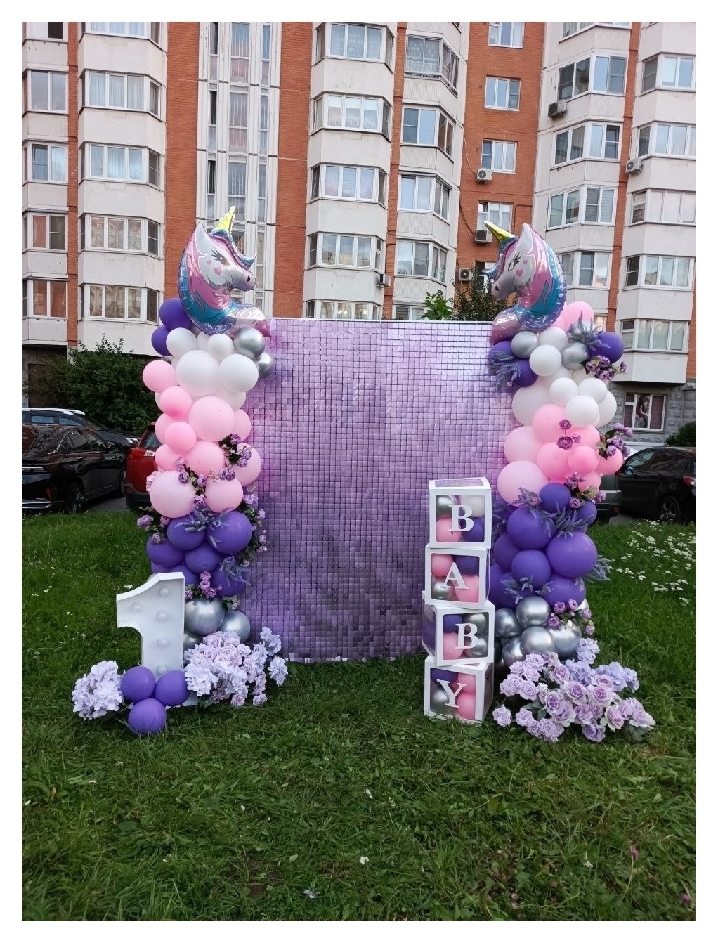 Декоративная панель Пайетки, 30*30 см.Лаванда