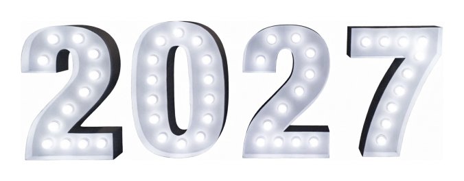 Цифры 2027_белые 75см