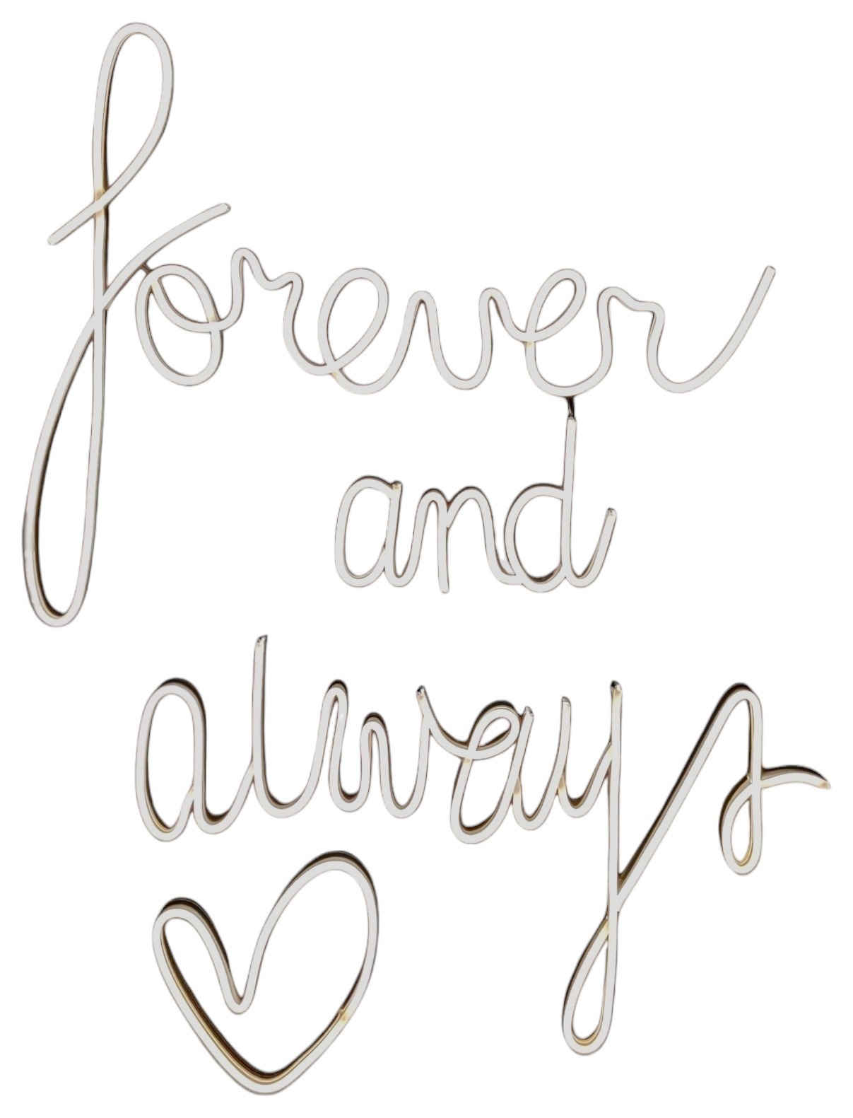 Неоновая вывеска "Forever and always" (Навеки и навсегда)