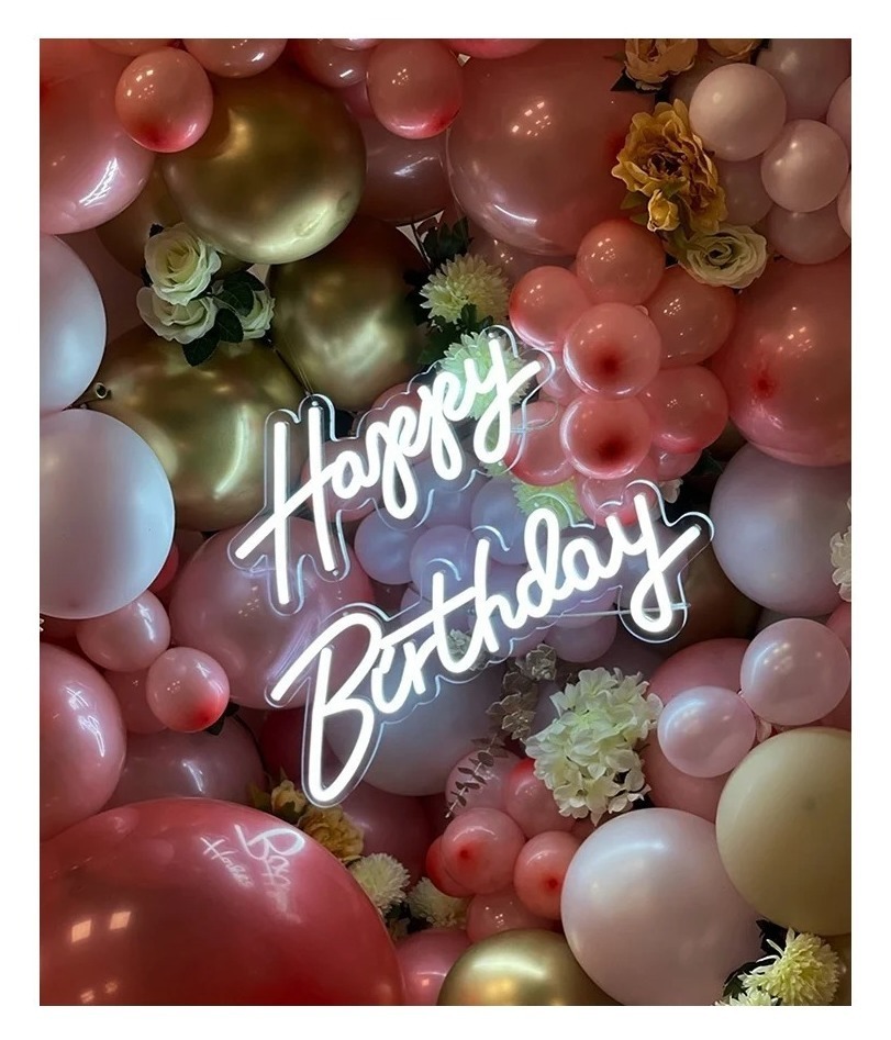 Неоновая вывеска «Happy Birthday »