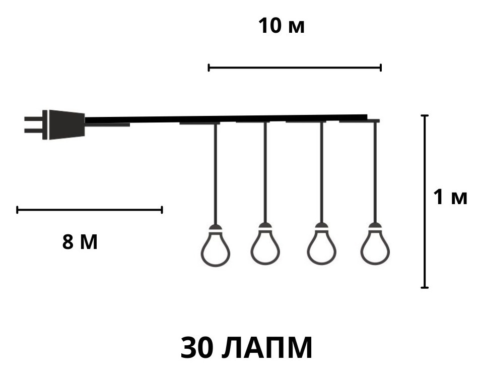 Гирлянда ретро со свисанием