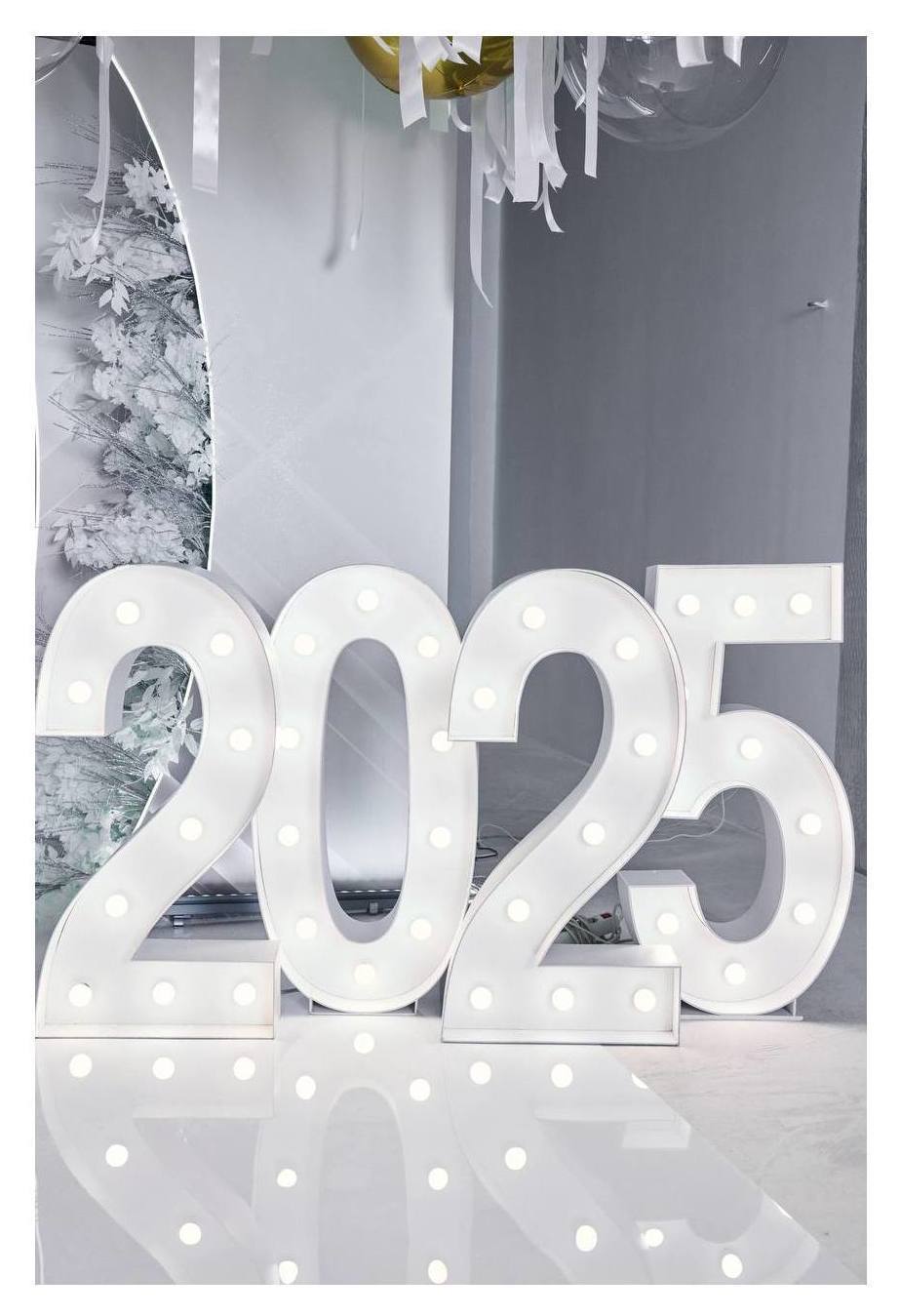 Цифры 2026 с лампами