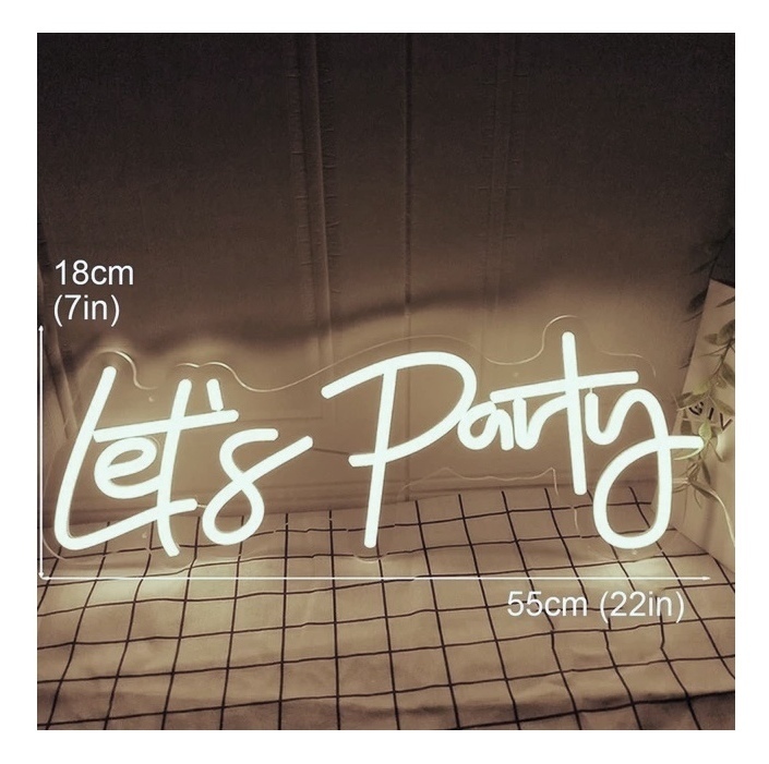 Неоновая надпись « Let’s party»
