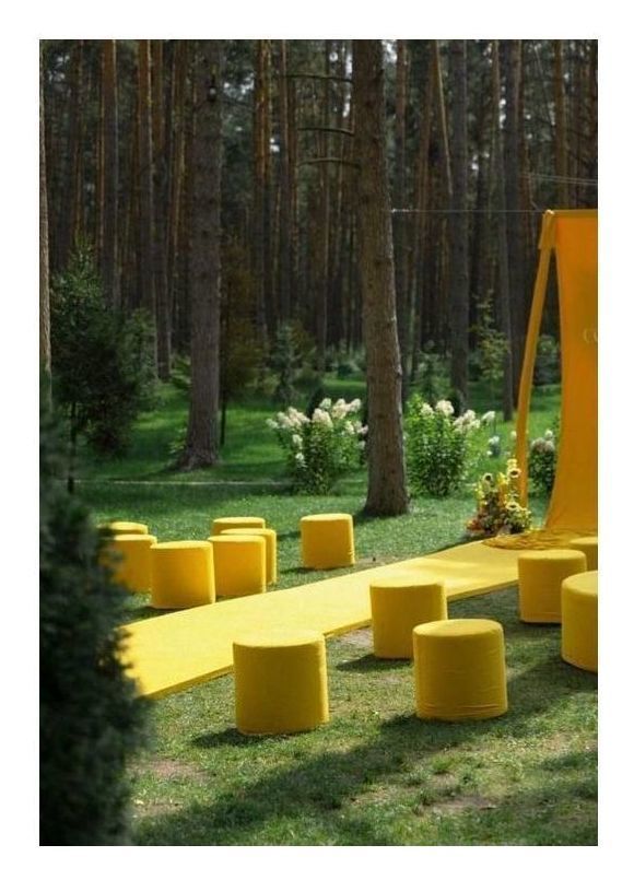 Чехол на пуф Желтый