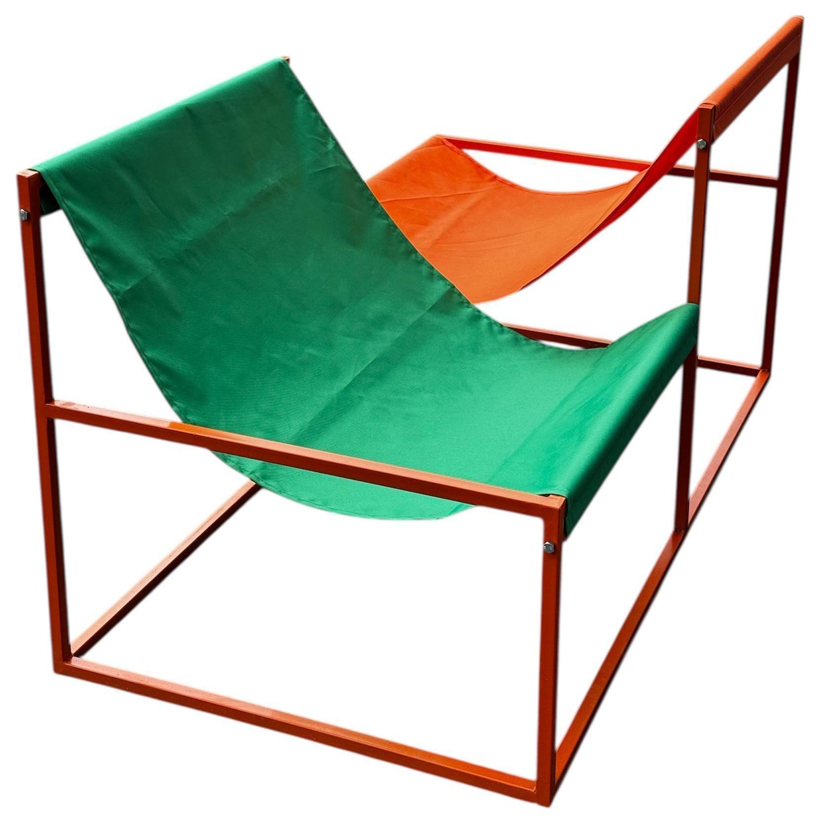 Двойной шезлонг "геометрия оранжевый"