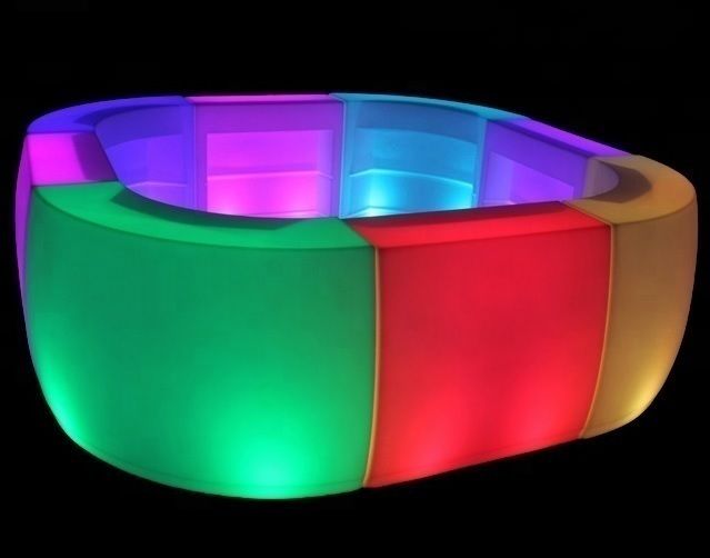 Барная стойка с LED RGB подсветкой (Закругленный сегмент)
