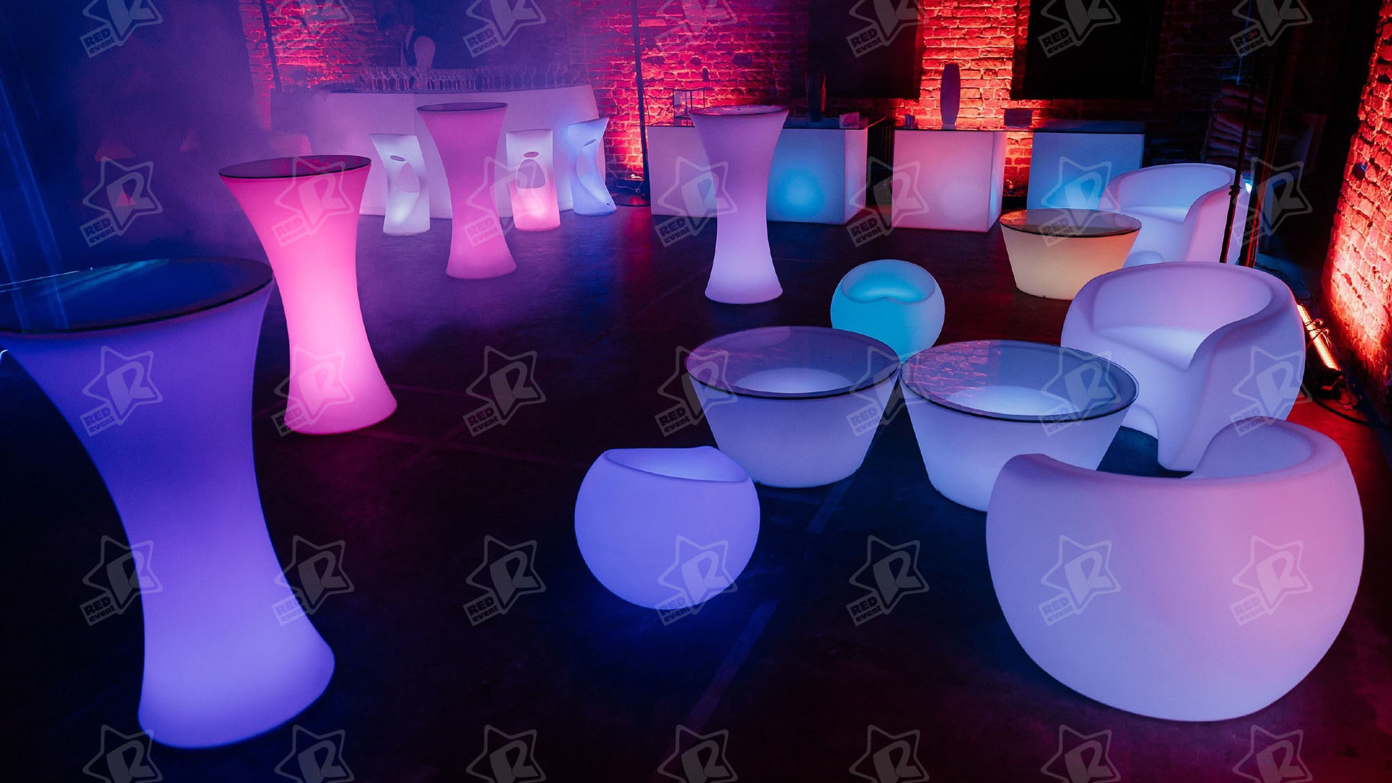 Светящийся LED RGB кофейный стол Round 80