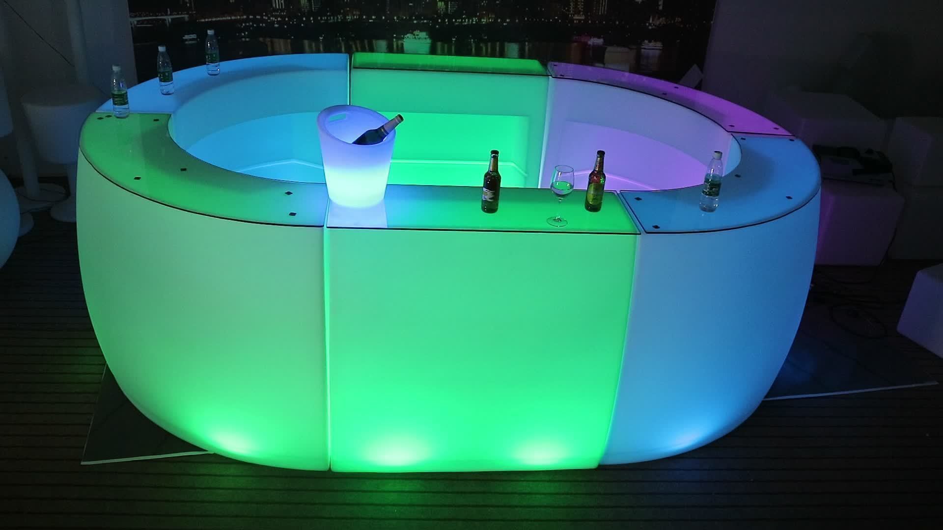 Барная стойка с LED RGB подсветкой (Закругленный сегмент)
