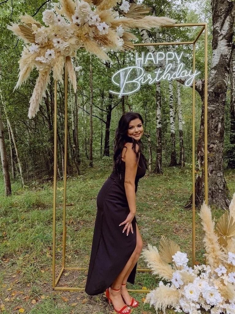 Вывеска неоновая «Happy Birthday» ХОЛОДНАЯ