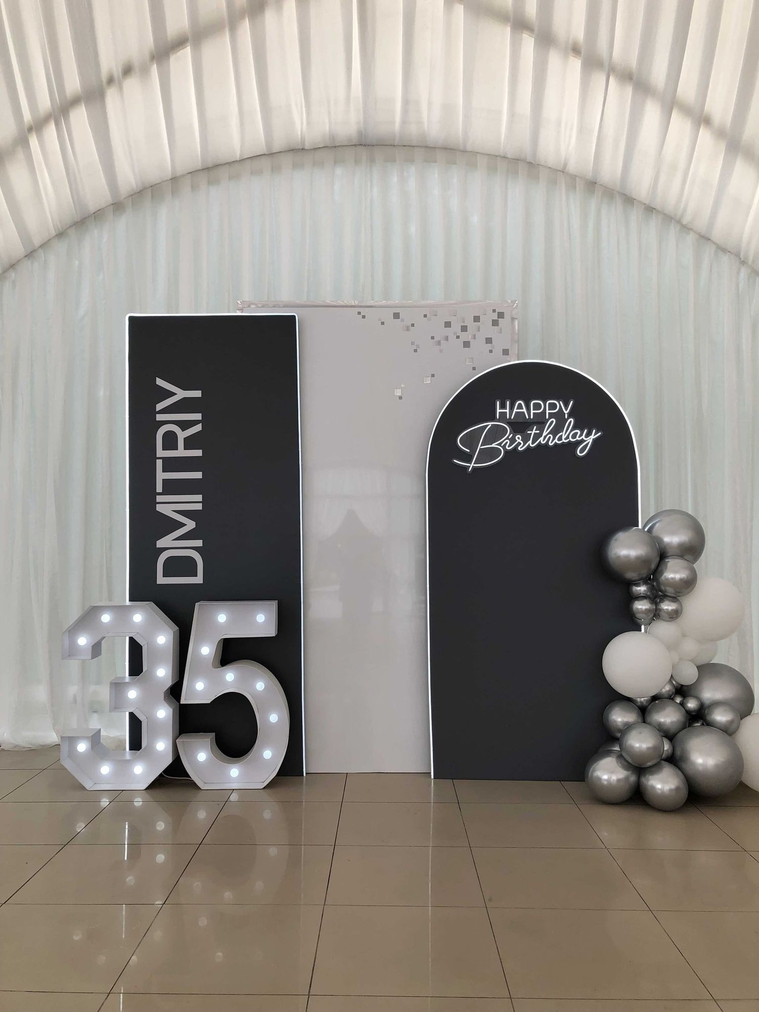 Вывеска неоновая «Happy Birthday» ХОЛОДНАЯ