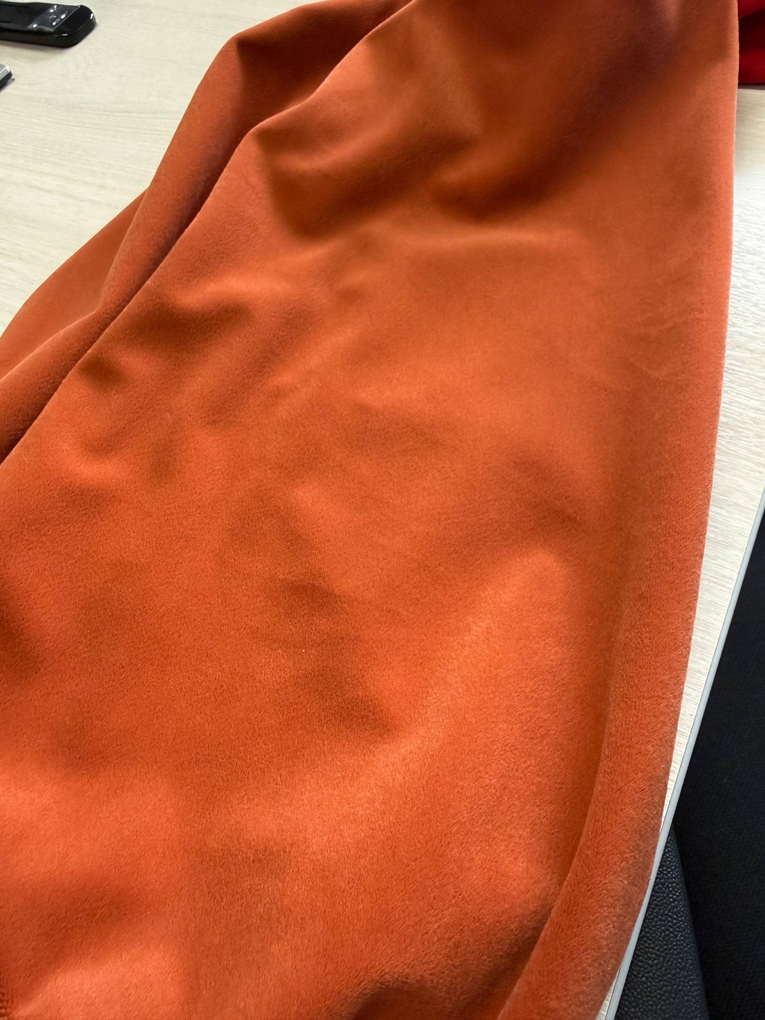 Чехол бархатный для короткой спинки дивана-змейки терракотовый