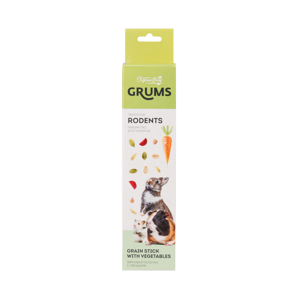 

GRUMS Зерновая палочка для грызунов, с овощами, 1 шт., 110 гр.