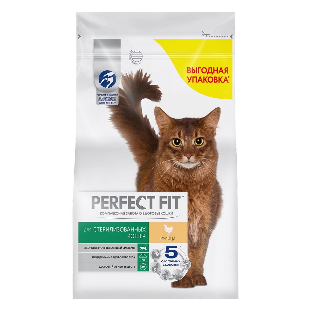 

Perfect Fit Сухой корм для стерилизованных кошек, с курицей, 1,2 кг