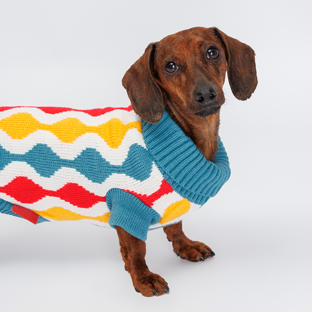 

Petmax Свитер для кошек и собак, 40 см, светлый с узором, Красный