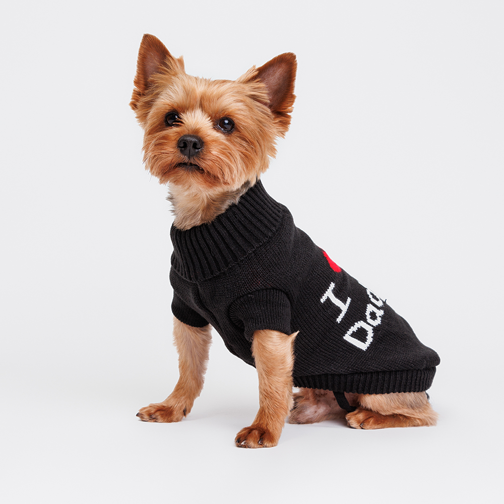 

Petmax Свитер для кошек и собак I love DadMom, , черный