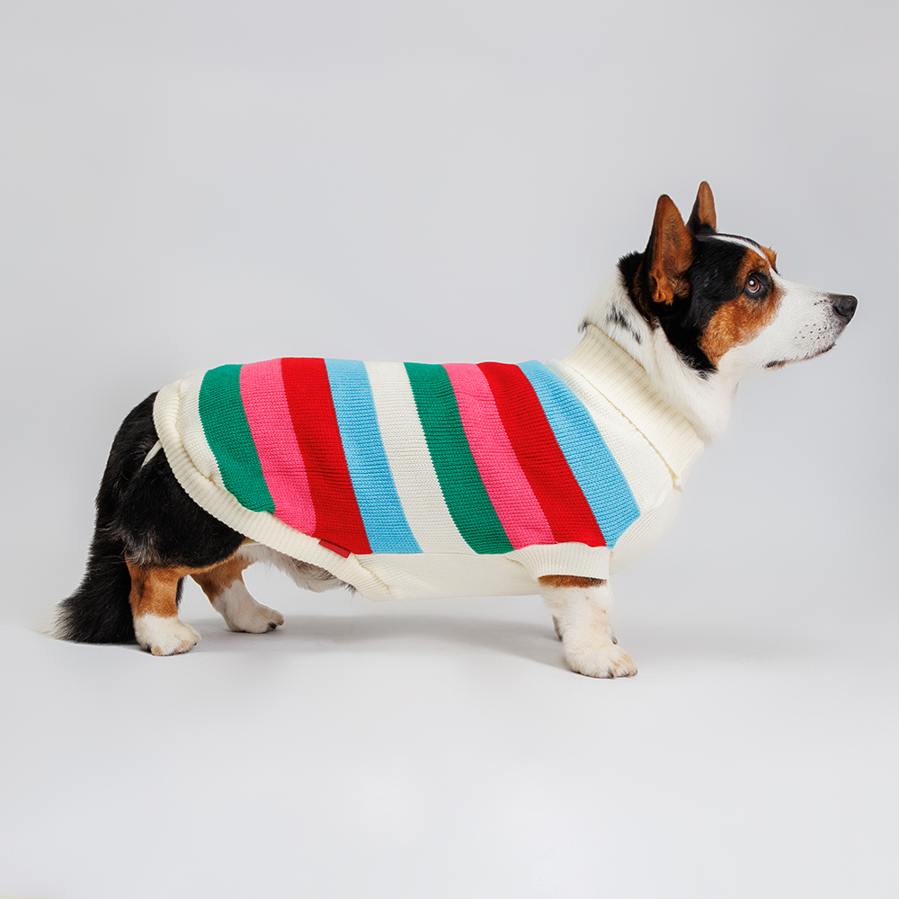 

Petmax Свитер полосатый разноцветный 60см, Красный