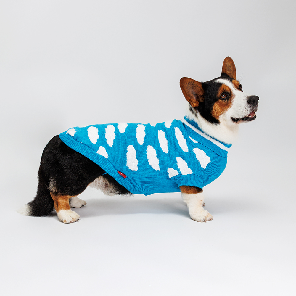 

Petmax Свитер для собак, 55 см, голубой с облаками