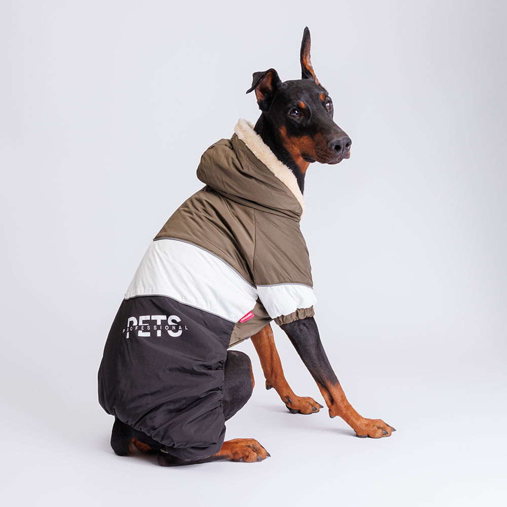 Petmax Комбинезон с капюшоном для собак, 4XL, зелено-черный