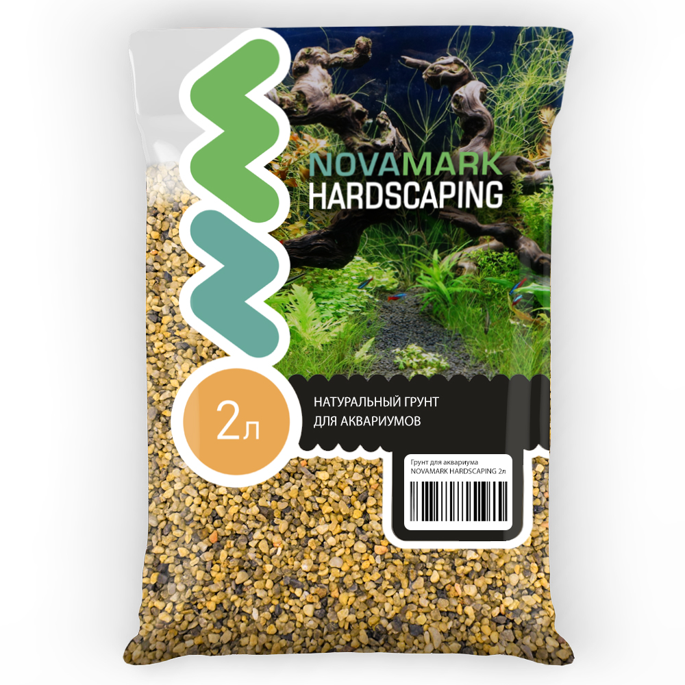 

NovaMark Грунт для аквариума Янтарный песок 2,0-5,0 мм (River Amber), 2л