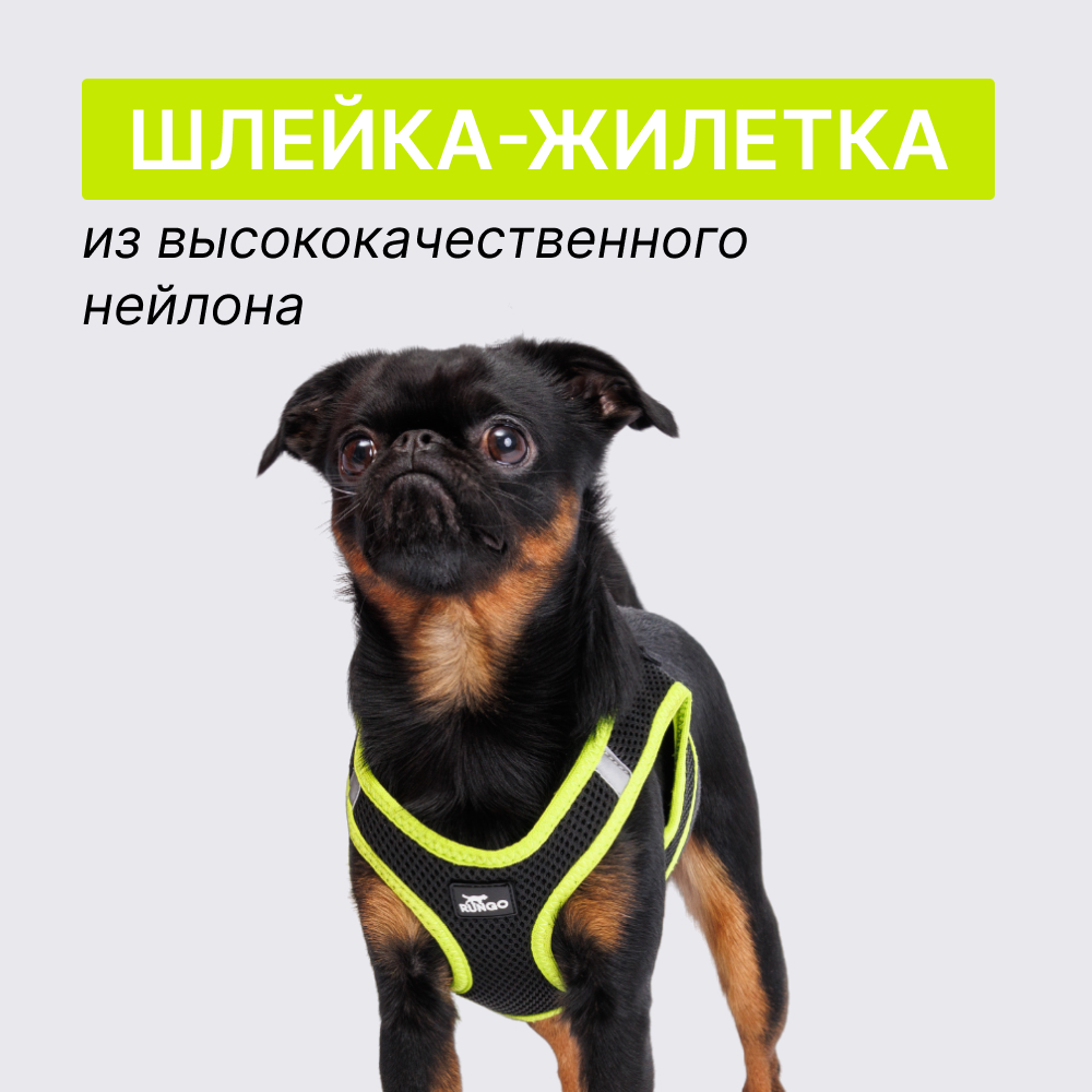 

Rungo Шлейка-жилетка для собак Air, обхват груди  см, лента 10 мм, желтая, Желтый