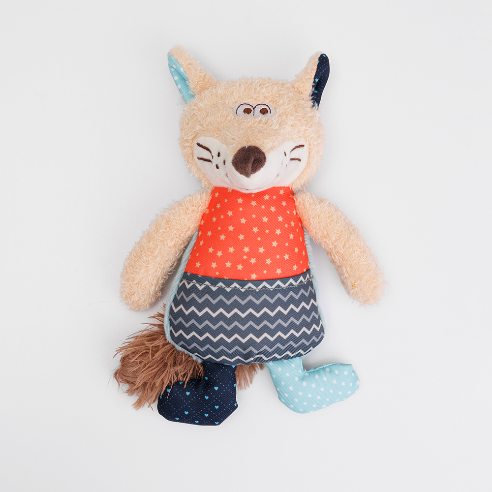 

RURRI Игрушка для собак Лисичка, 18 см, Разноцветный