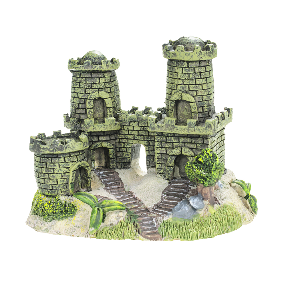 

Prime Декорация пластиковая для аквариума Замок с двумя башнями, 13х8х10 см