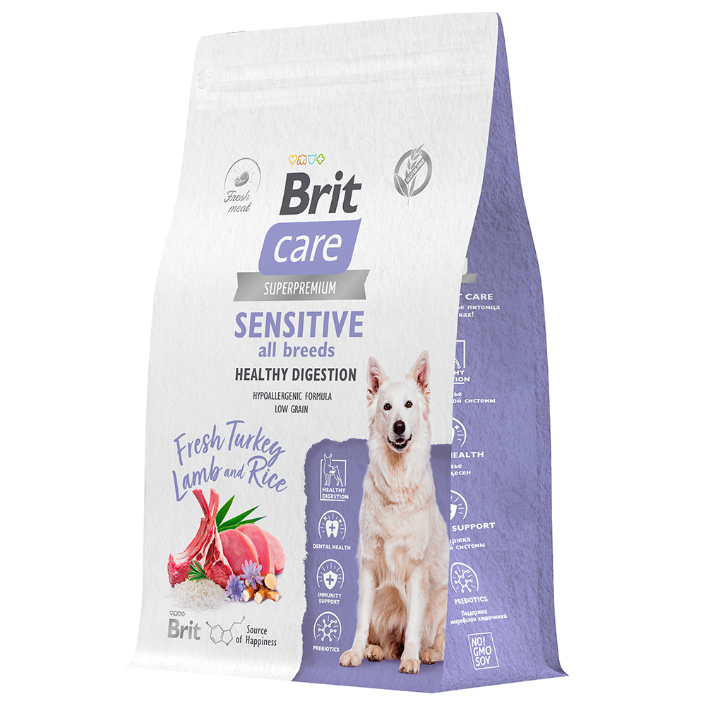 

Brit Care Sensitive Сухой корм для собак всех пород, с индейкой и ягненком, 3 кг