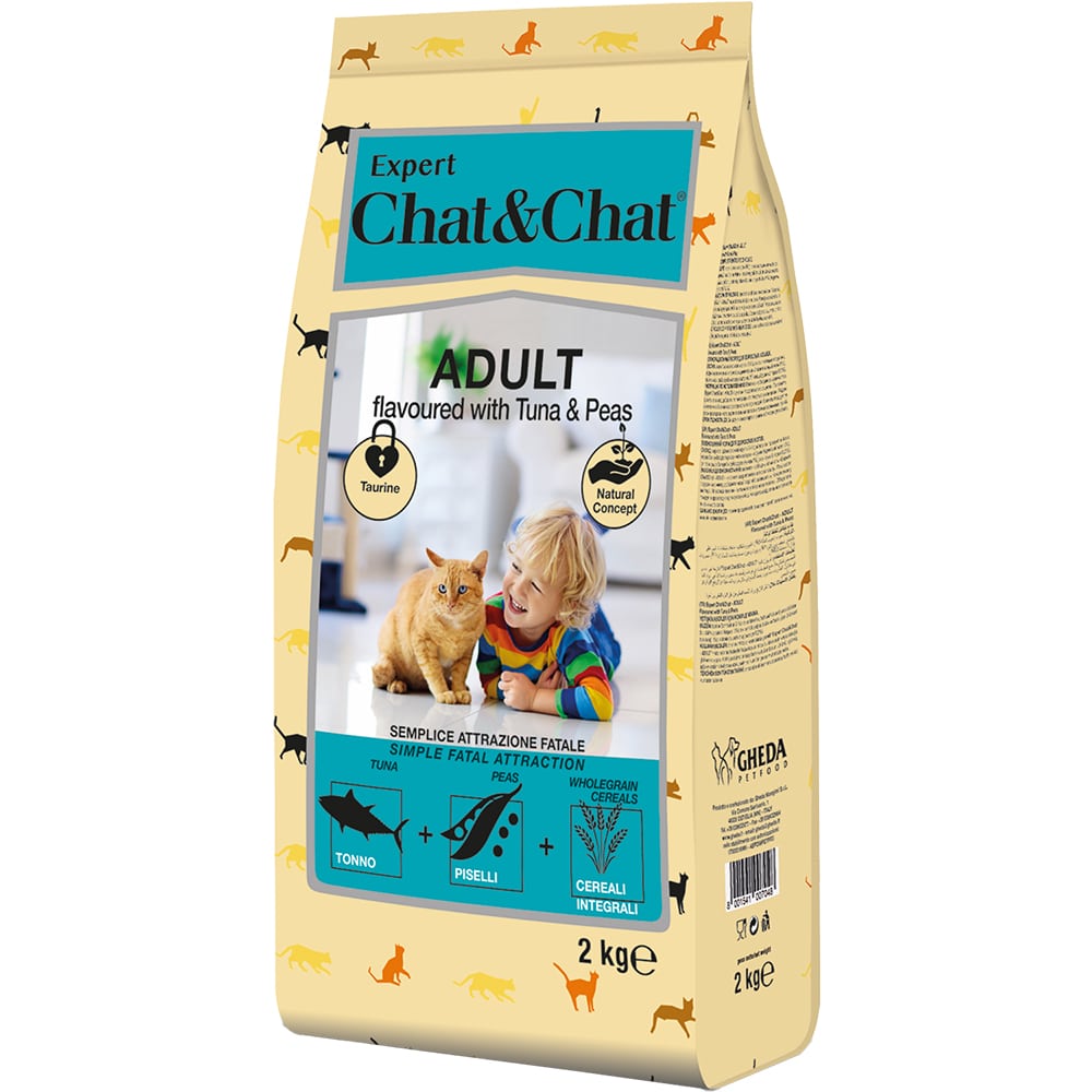 Chat&Chat Adult Сухой корм для кошек, с тунцом, 2 кг