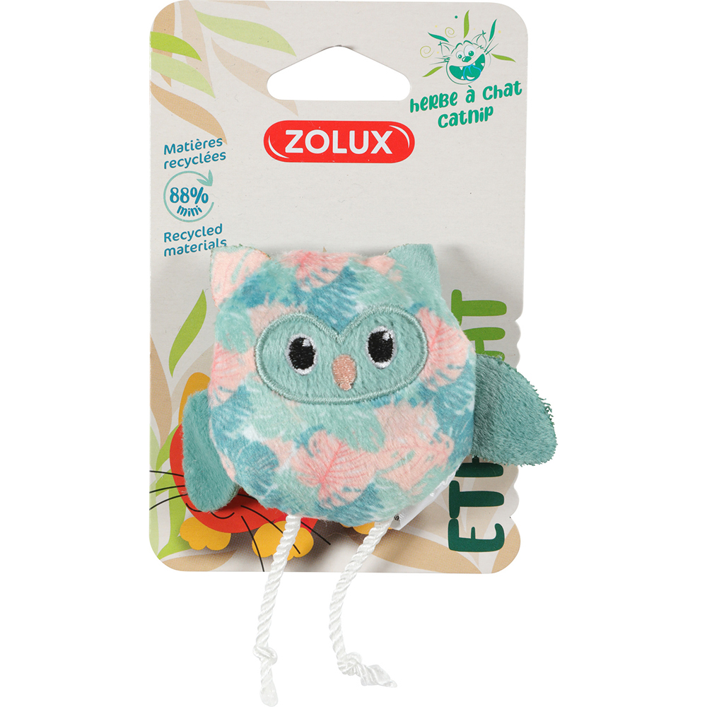 

Zolux Игрушка с кошачьей мятой для кошек Совенок, 9,5х9х11 см, бирюзовая