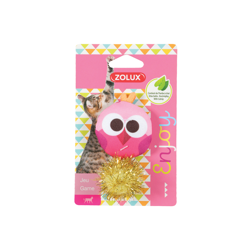 

Zolux Игрушка с кошачьей мятой для кошек Совушка, 5,5х2,5х9,5 см, розовая