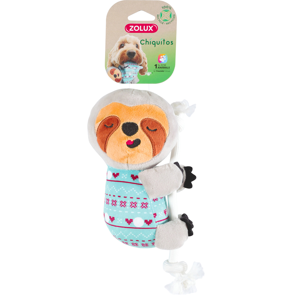 

Zolux Игрушка для собак Озорной ленивец, 12х7,7x22,5 см, серо-голубая