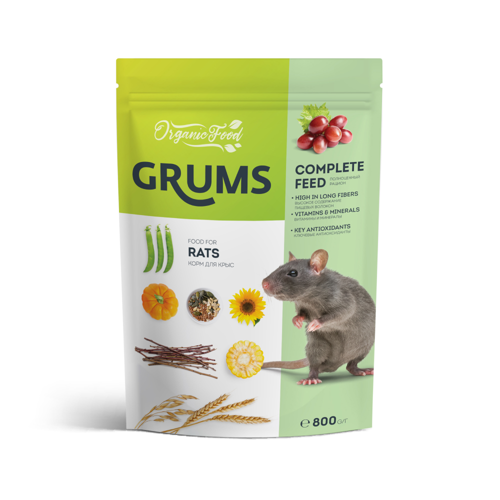 GRUMS Корм для крыс, 400 гр. 400 г, цены, купить в интернет-магазине Четыре  Лапы с доставкой