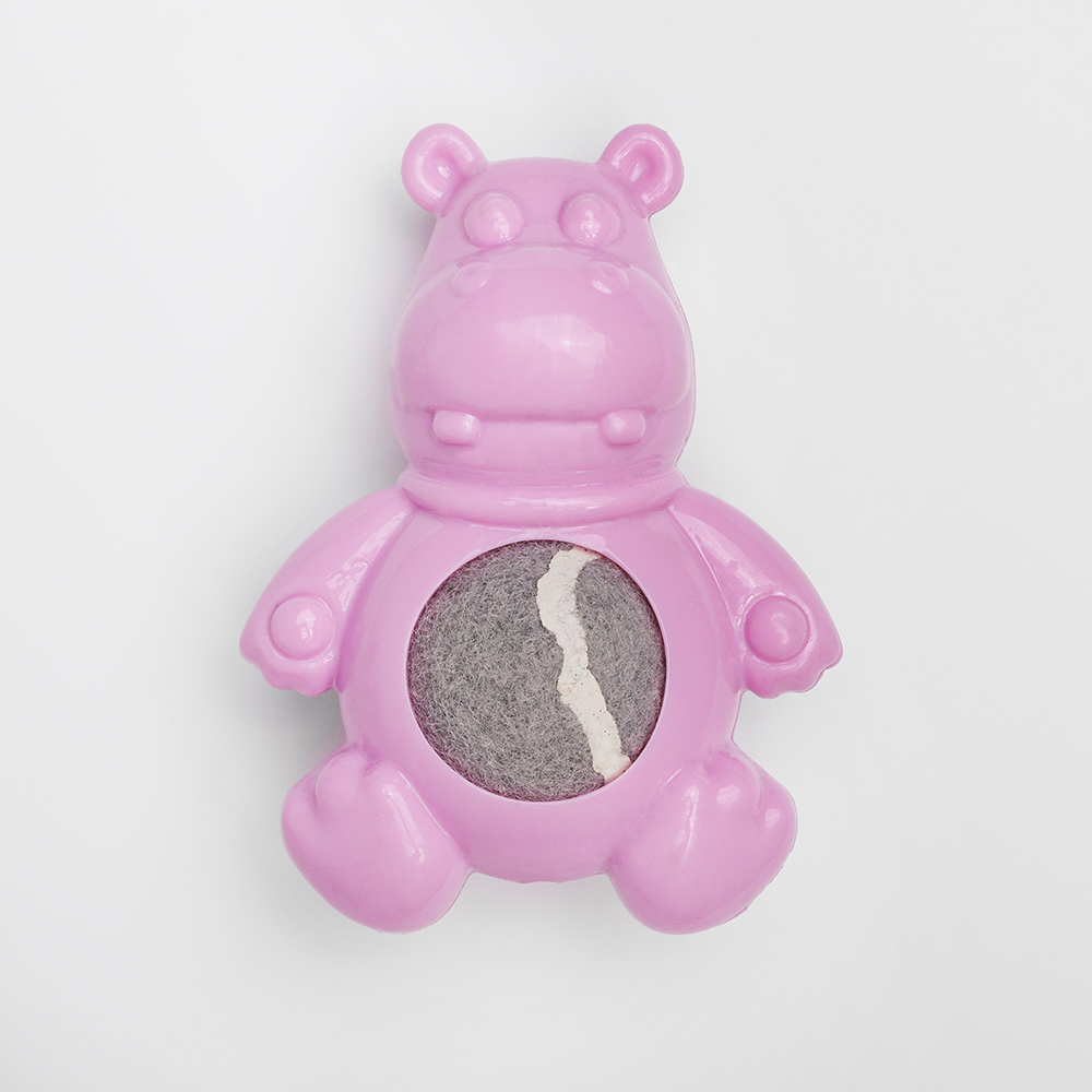 

RURRI Игрушка для собак Бегемотик с теннисным мячом, 10х7,5х4 см, Разноцветный