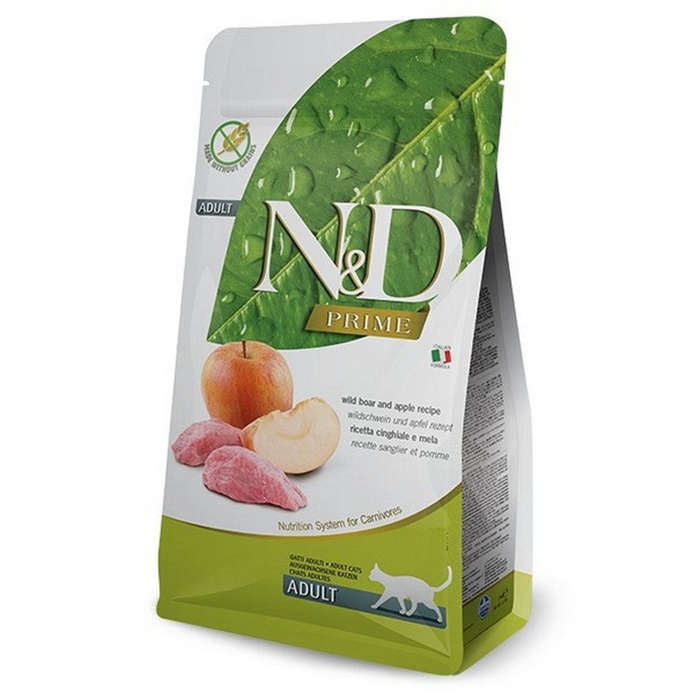 

Farmina N&D PRIME сухой корм для кошек, с кабаном и яблоком, 1,5кг