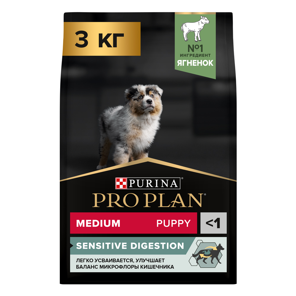 

ProPlan Sensitive Digestion Сухой корм для щенков средних пород с чувствительным пищеварением, с высоким содержанием ягненка, 12 кг