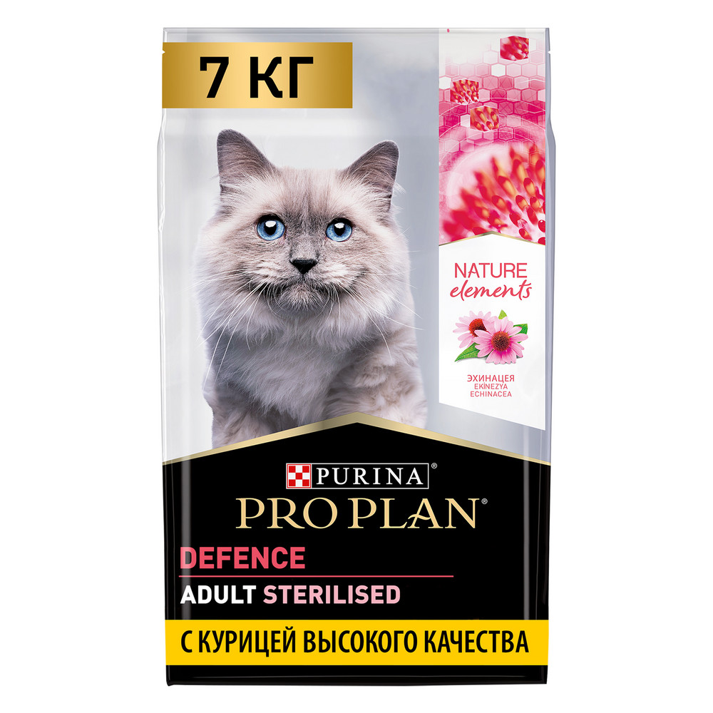 

ProPlan Nature Elements Сухой корм для взрослых стерилизованных кошек и кастрированных котов, с курицей, 1,4 кг