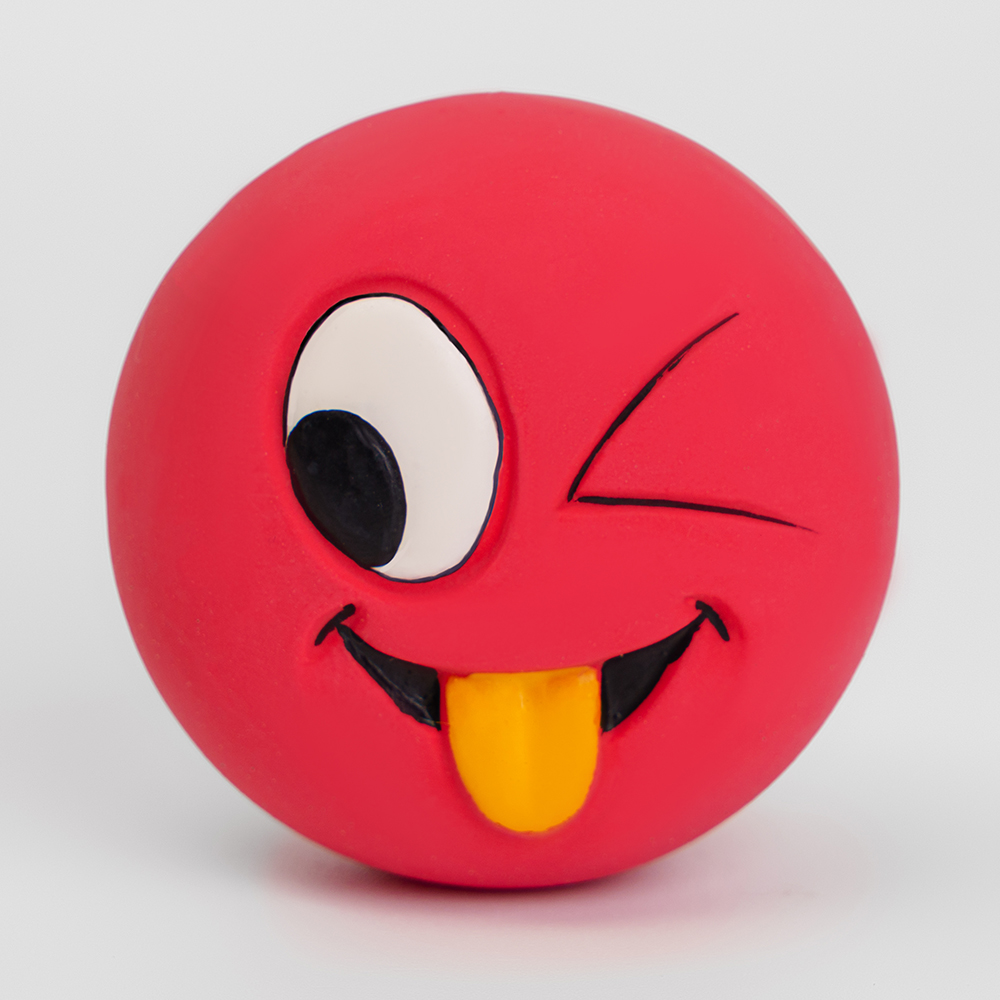 

RURRI Игрушка из латекса для собак Смайлик, 5,5х3,5 см, красный