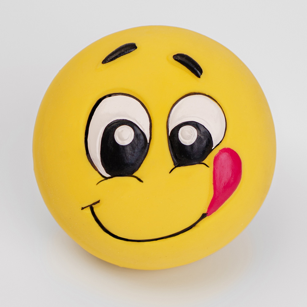 

RURRI Игрушка из латекса для собак Смайлик, 5,5х3,5 см, желтый