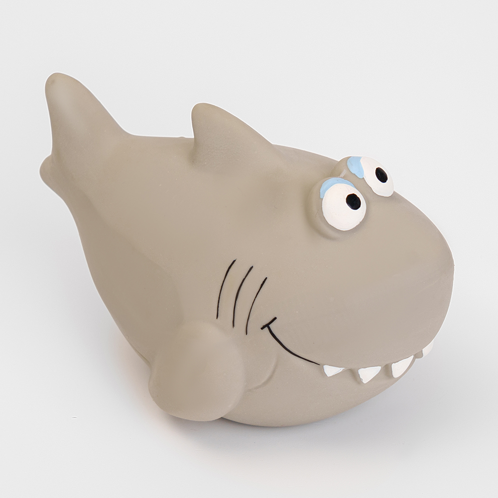 

RURRI Игрушка из латекса для собак Акула, 12,5х8,5х8,5 см, Серый