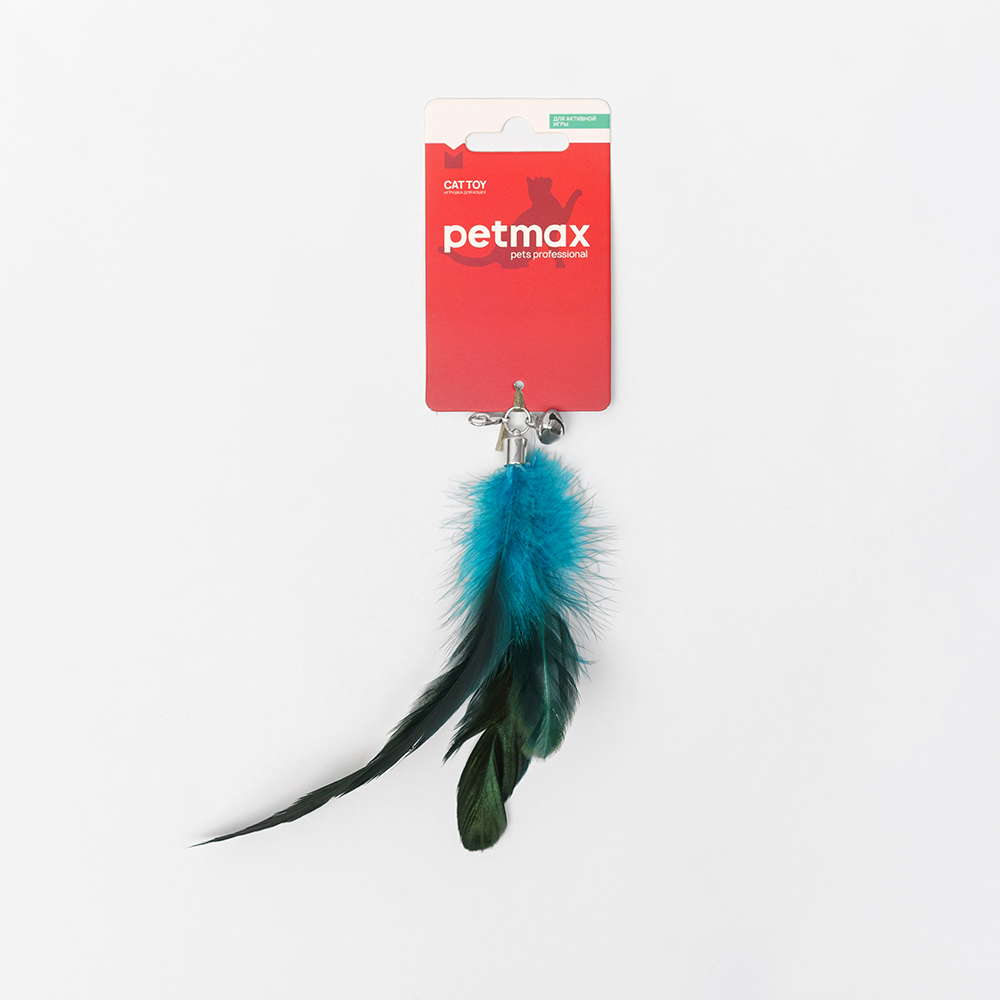 

Petmax Игрушка для кошек Сменная подвеска для дразнилки с перьями, длина 16 см, Разноцветный