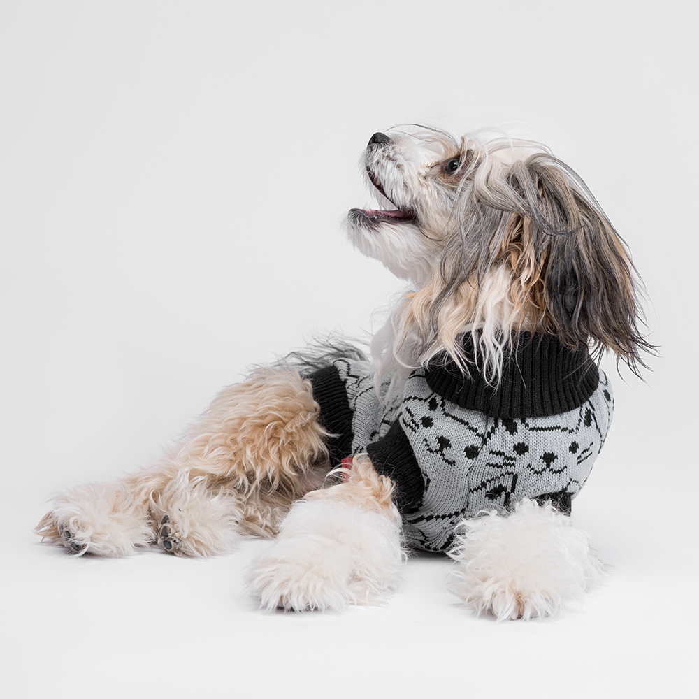 

Petmax Свитер с котами для кошек и собак, , серый