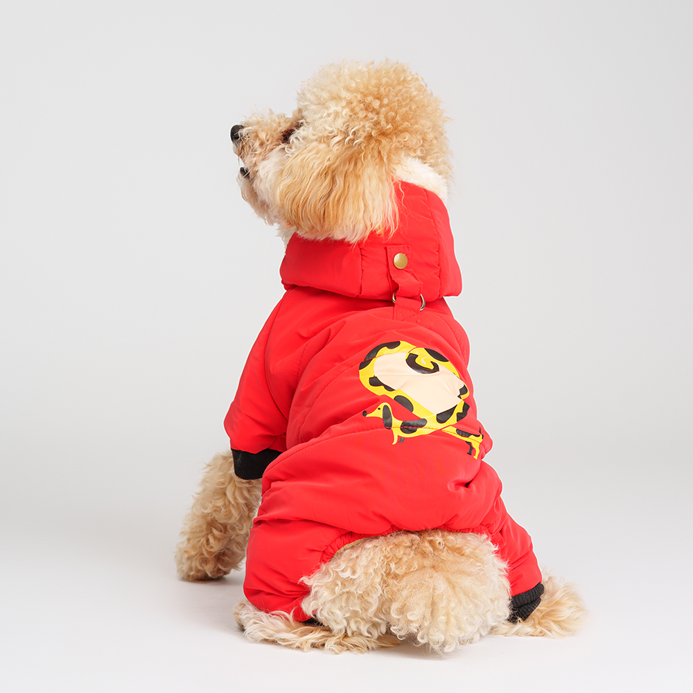 Petmax Комбинезон с капюшоном для собак, 2XL, красный
