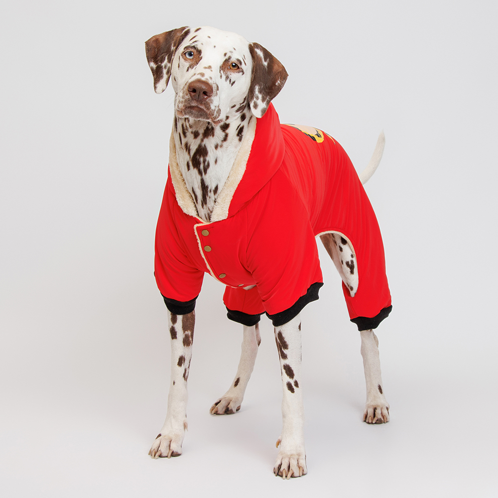 Petmax Комбинезон с капюшоном для собак, 3XL, красный