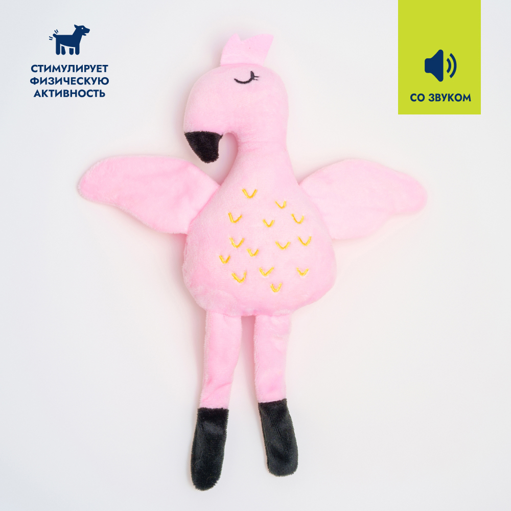 

RURRI Игрушка для собак Фламинго, 30х23х4,5 см, Разноцветный