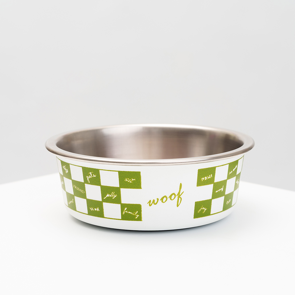 

Petmax Миска для кошек и собак Check Pattern, 300 мл, 12,5х4,5 см, зеленая, Зеленый