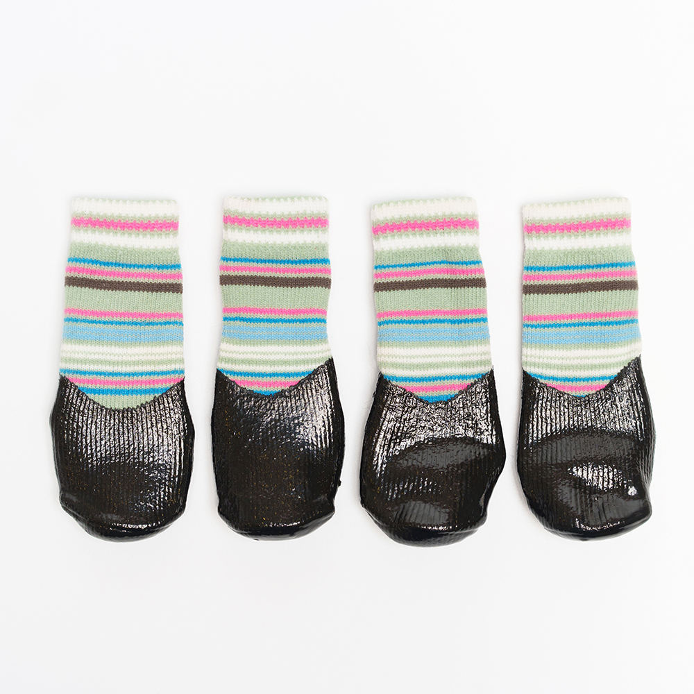 

Petmax Носки с полосками и прорезиненной подошвой для собак, , зеленые, Зеленый