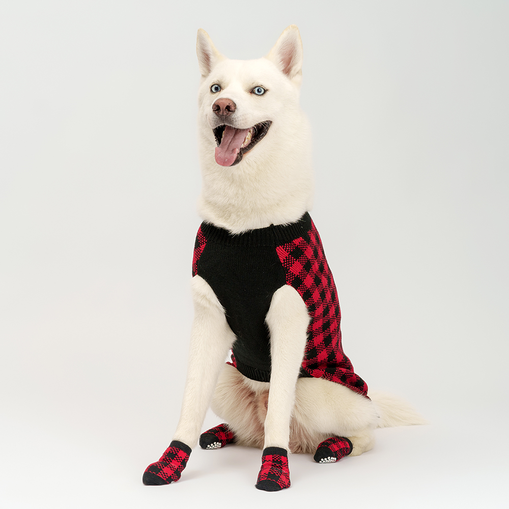 

Petmax Свитер в клетку для собак Merry Christmas, , красно-черный, Красный