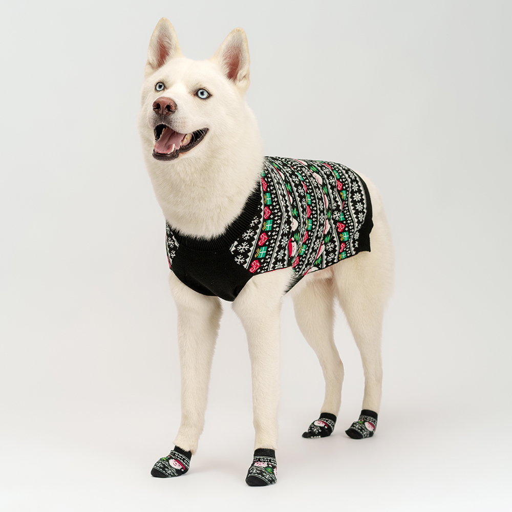 

Petmax Свитер с Дедом Морозом для собак, , черный