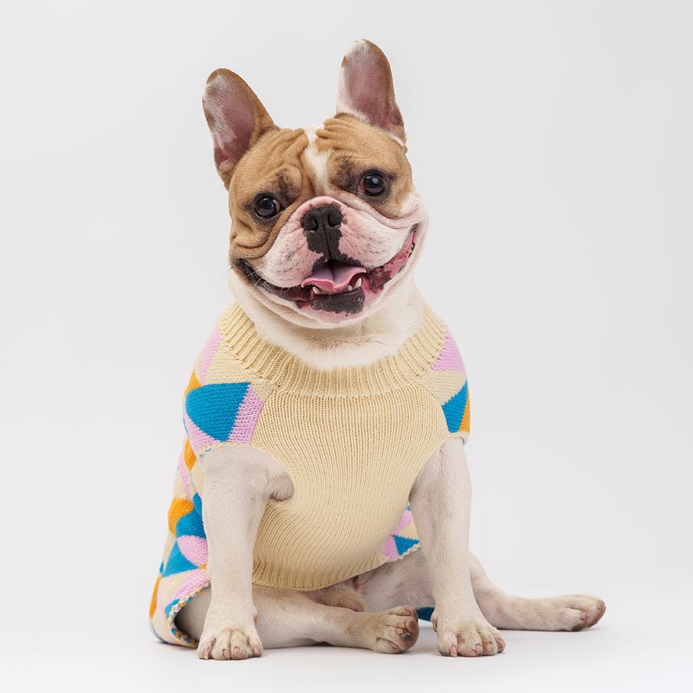 

Petmax Свитер с ромбами для кошек и собак, , бело-синий, Белый